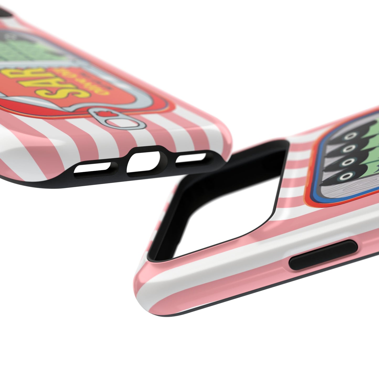 The Vintage Sardine Tin – Pop-Art Striped Design iPhone Case (Pink)