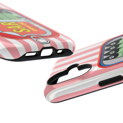The Vintage Sardine Tin – Pop-Art Striped Design iPhone Case (Pink)