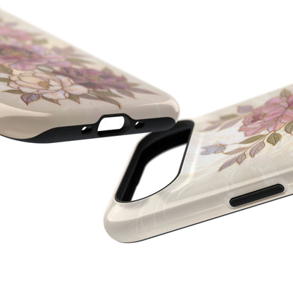 The Cloisonné Peony – Faux Stained Glass & Pearl Design iPhone Case