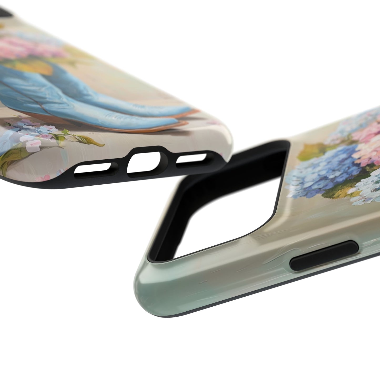 The Country Coquette – Impasto Boot & Hydrangea Design iPhone Case