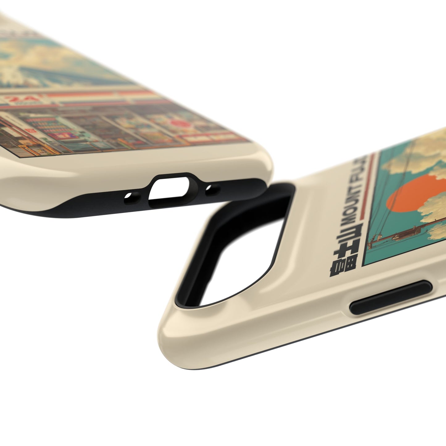 Fuji Golden Hour – Retro Anime Design iPhone Case