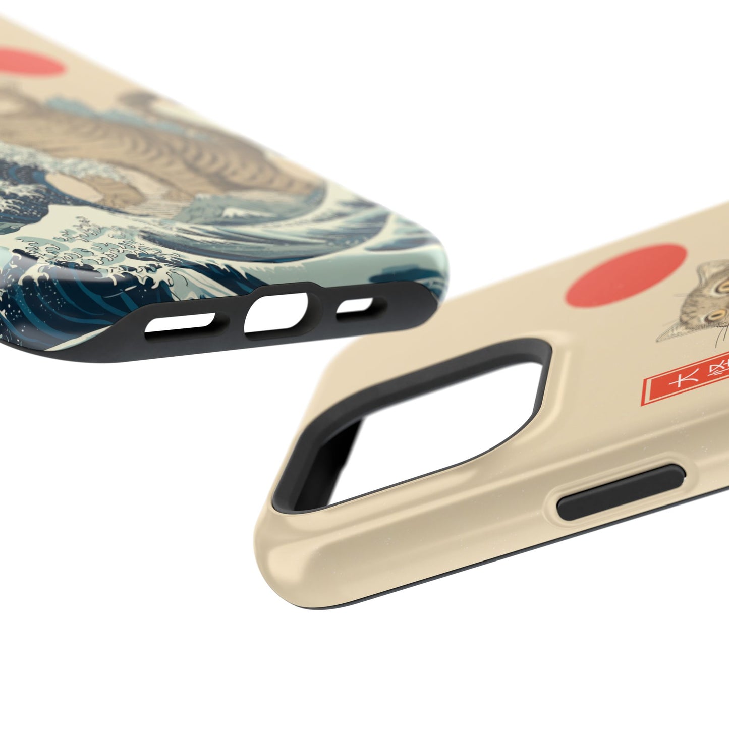 The Roaring Neko – Ukiyo-e Parody Design iPhone Case