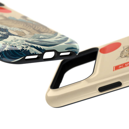 The Roaring Neko – Ukiyo-e Parody Design iPhone Case