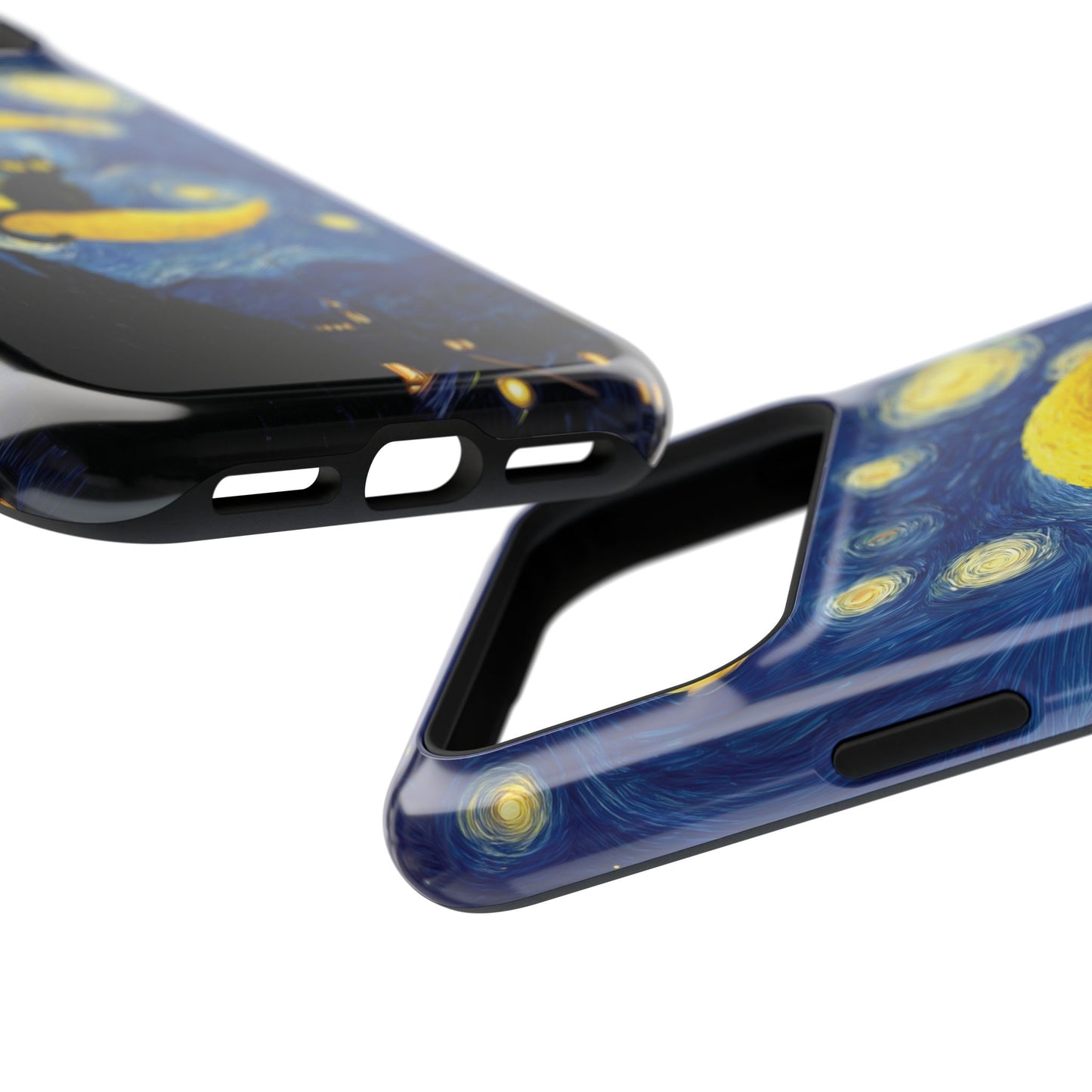 The Starry Night Feline – Fine Art Parody Design iPhone Case