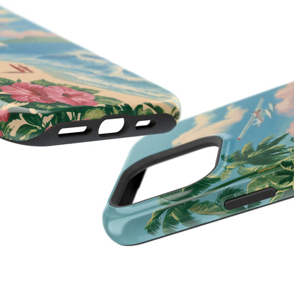 The Retro Paradise – Vintage Travel Poster Design iPhone Case