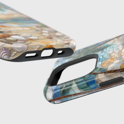 Enchanting Beach Stained Glass Mosaic Design iPhone Case