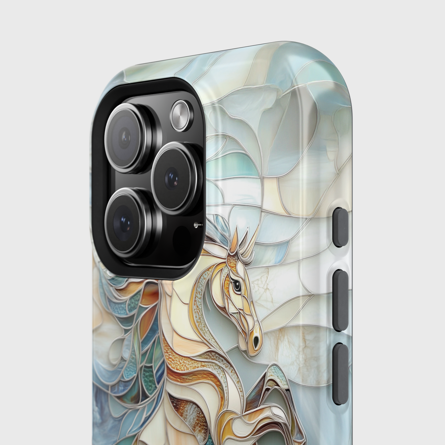 Majestic Horse Stained Glass Design iPhone Case