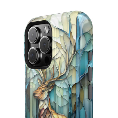 Majestic Stag Stained Glass Design iPhone Case