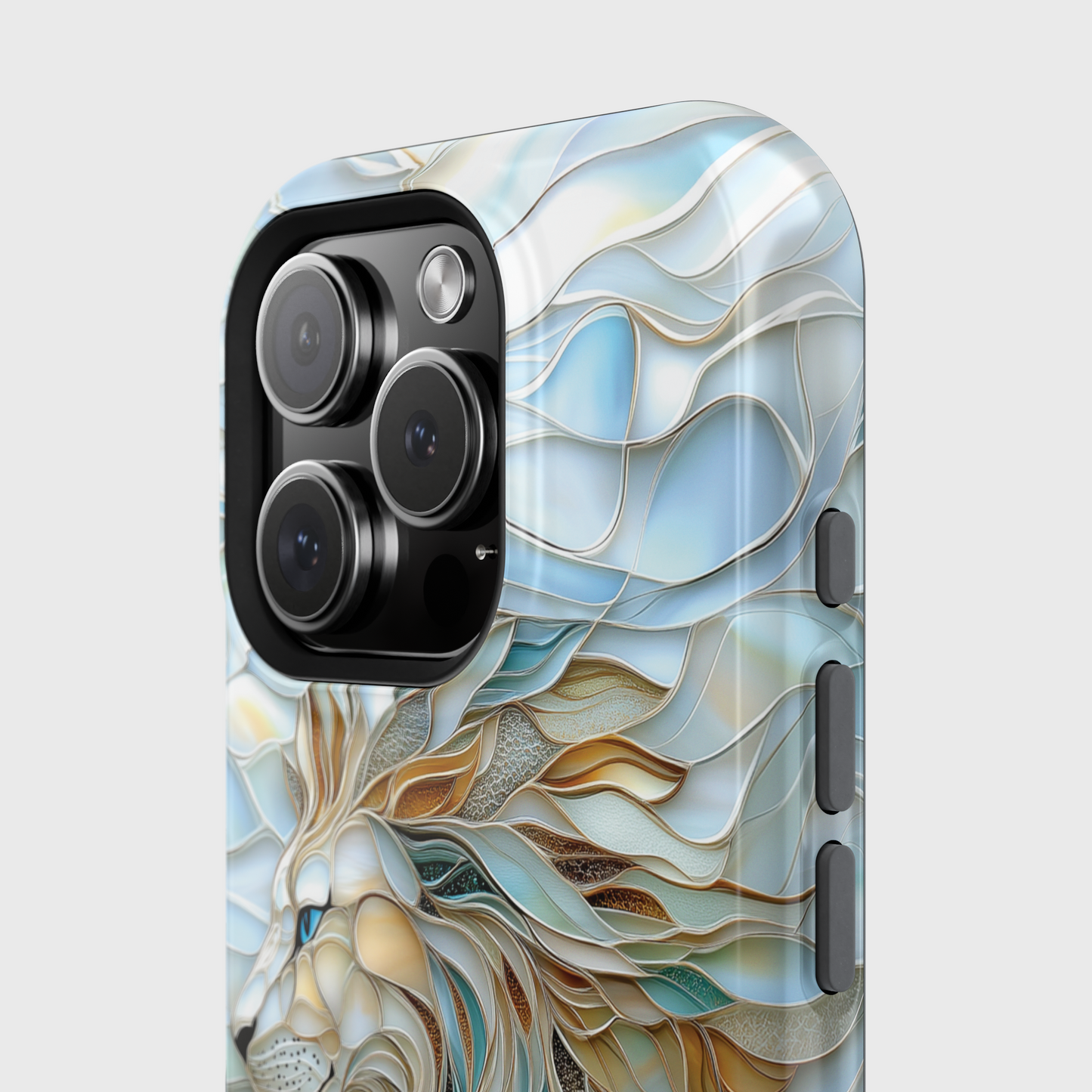Majestic Lion Stained Glass Design iPhone Case