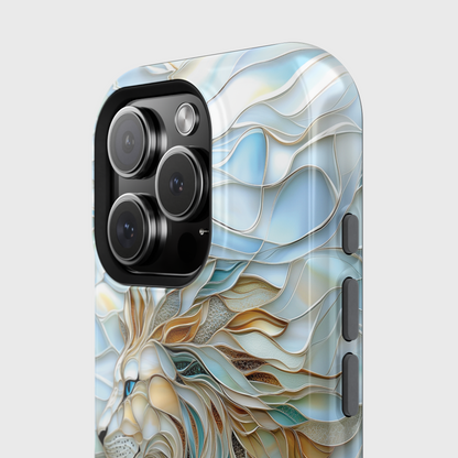 Majestic Lion Stained Glass Design iPhone Case
