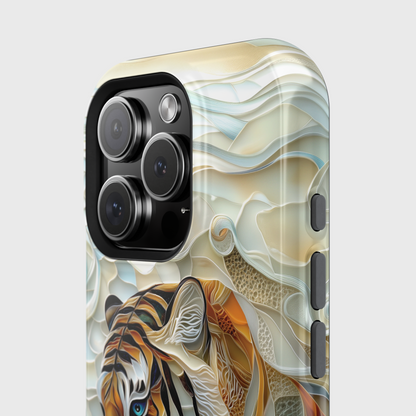Majestic Tiger Stained Glass Design iPhone Case