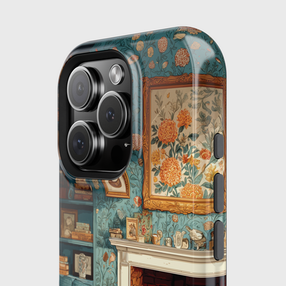 Vintage Cozy Fireplace Design iPhone Case