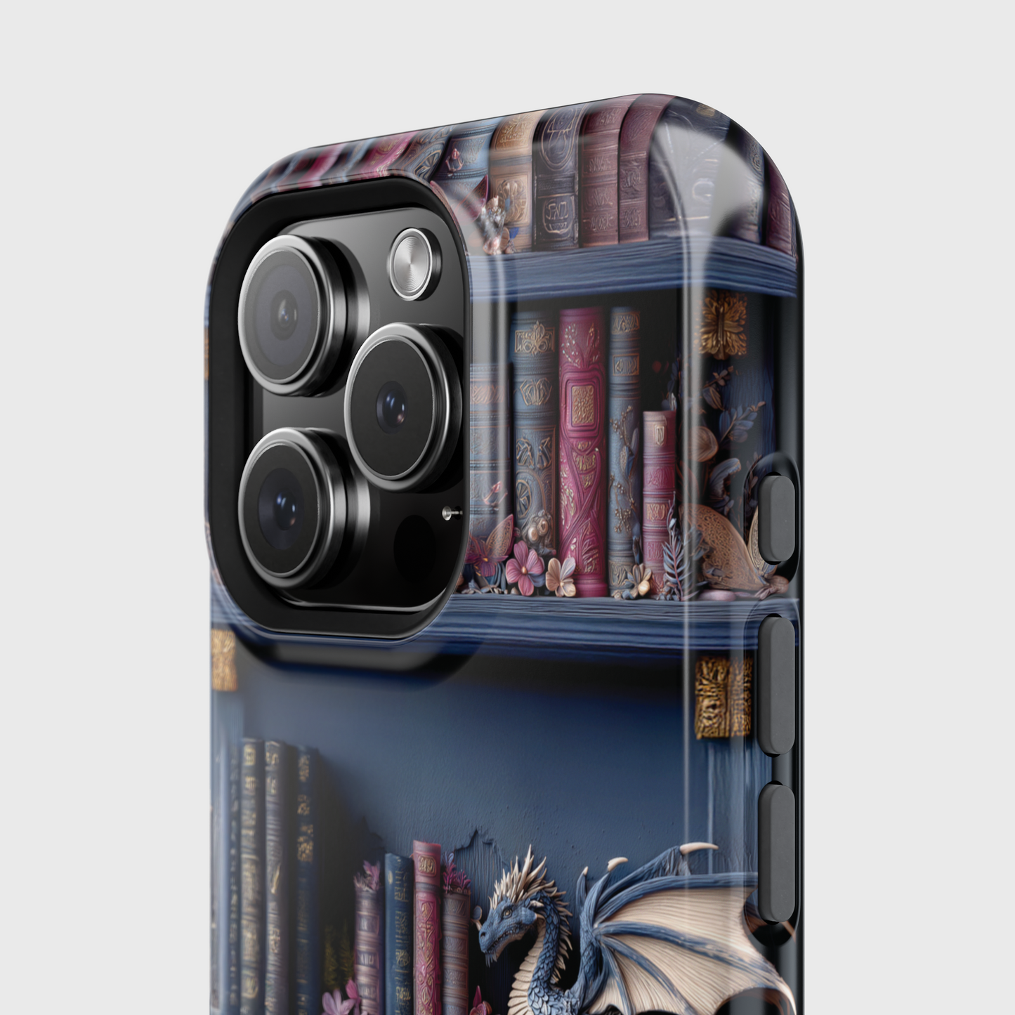 Fantasy Dragon Bookshelf Design iPhone Case