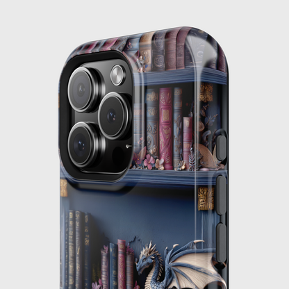 Fantasy Dragon Bookshelf Design iPhone Case