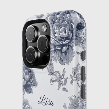 Personalisable Toile Floral Design iPhone Case