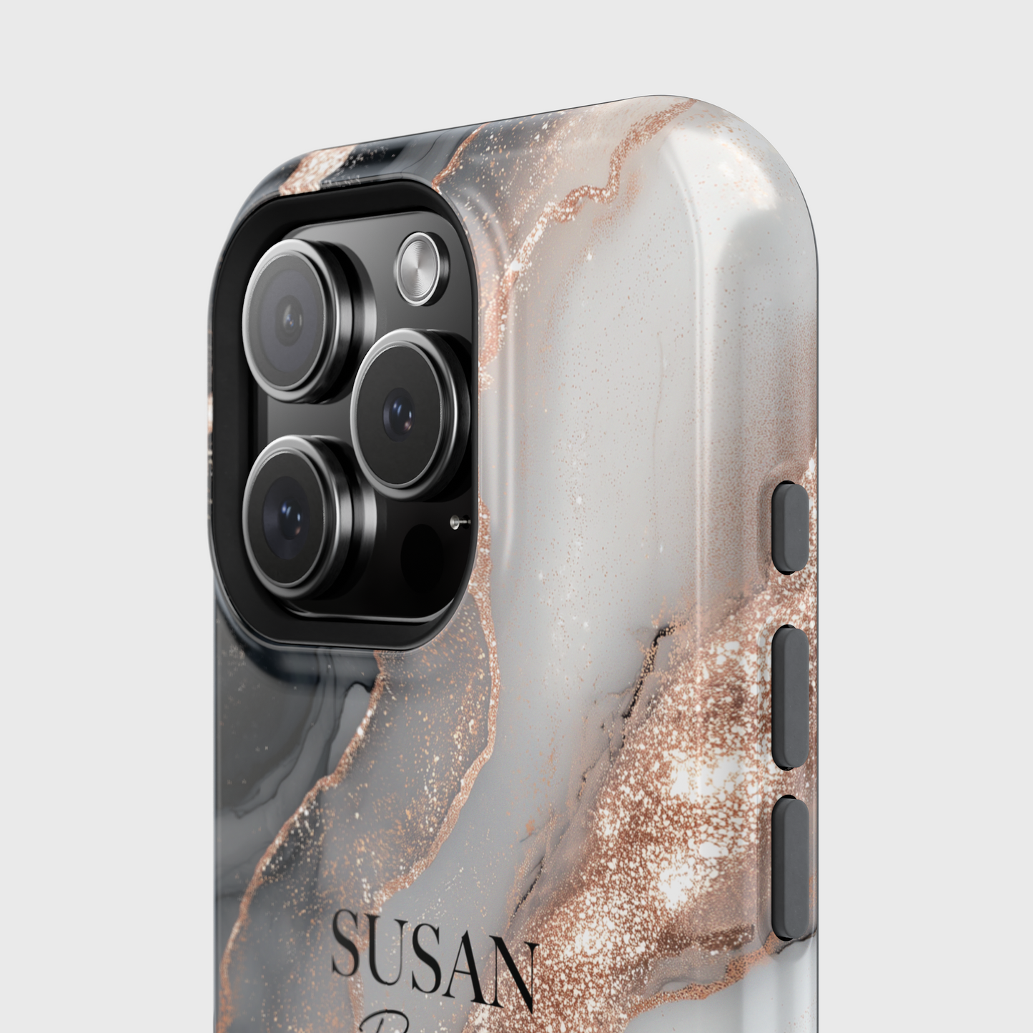 Personalisable Luxury RoseGold Marble Design iPhone Case