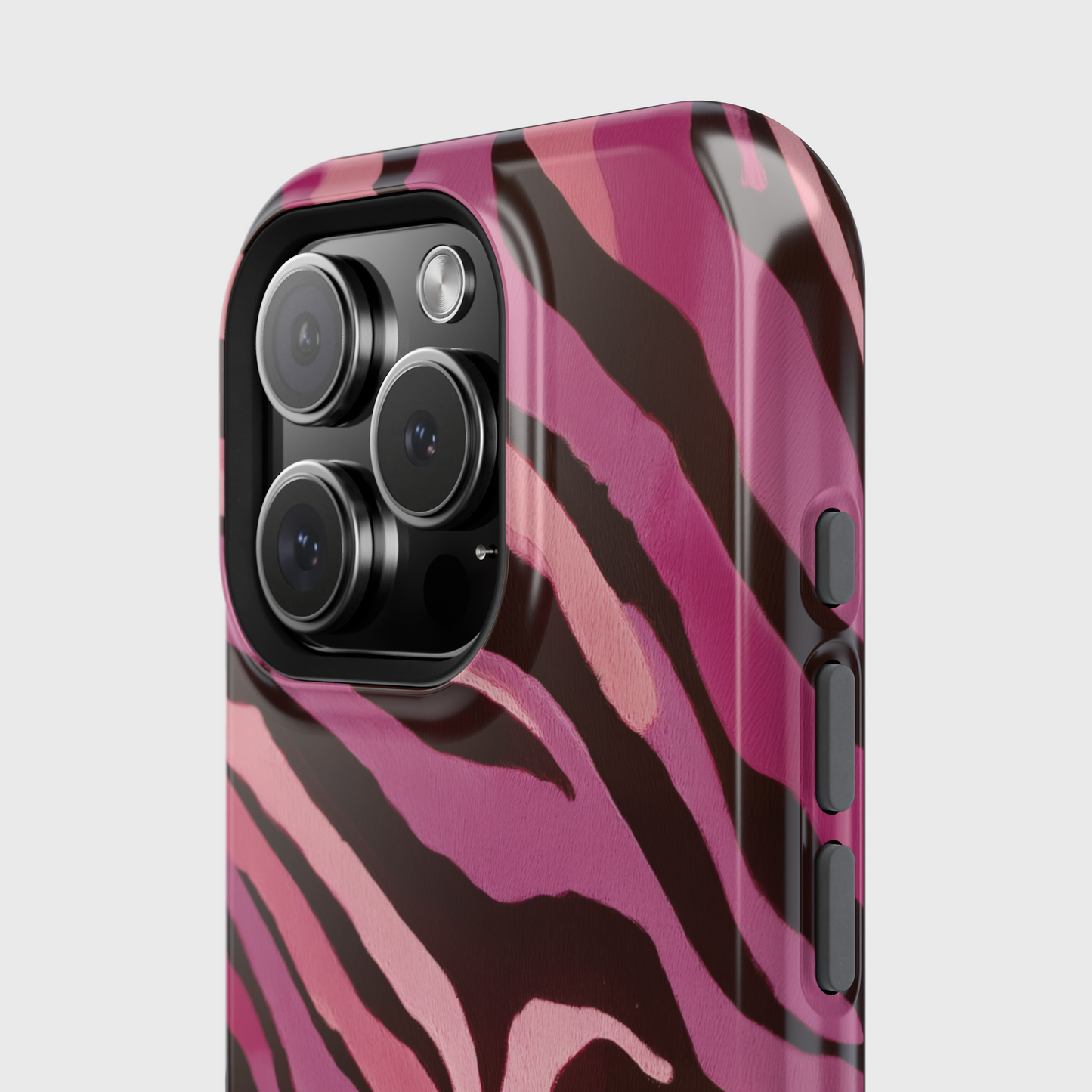Personalisable Pink Zebra Print Design iPhone Case