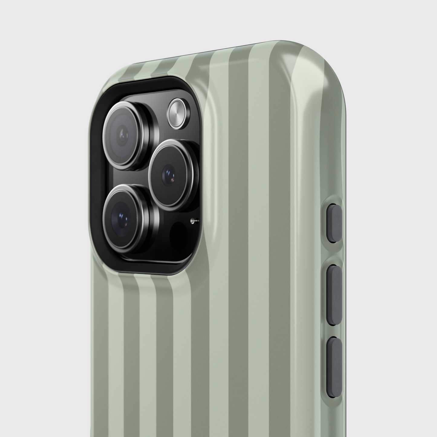 Personalisable Striped Design (Green) iPhone Case