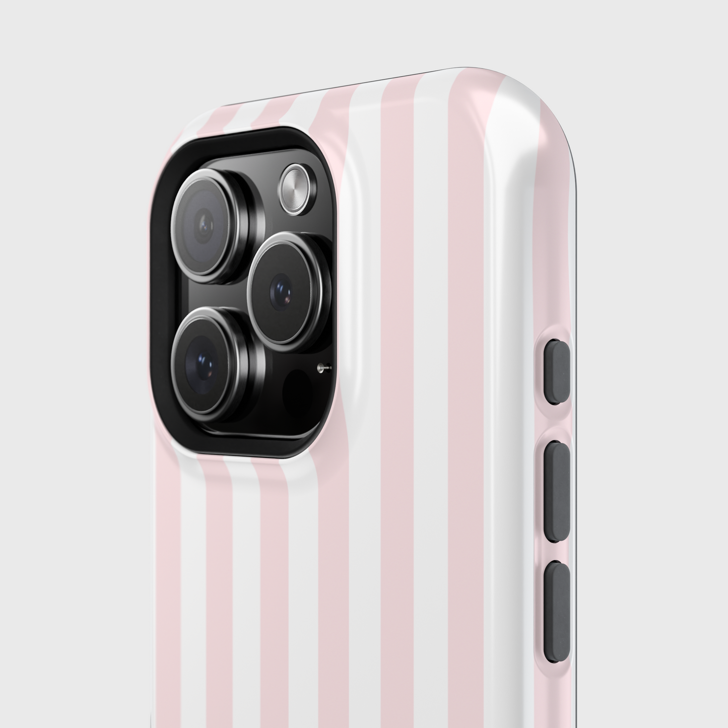 Personalisable Striped Design (Baby Pink) iPhone Case