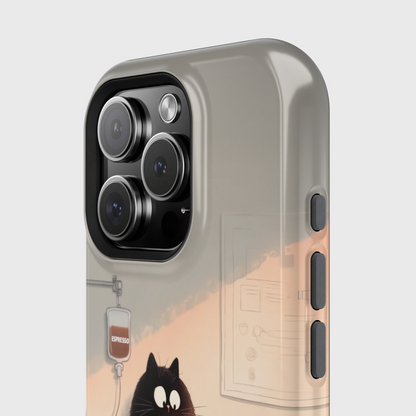 Powered by Cats and Coffee Design iPhone Case