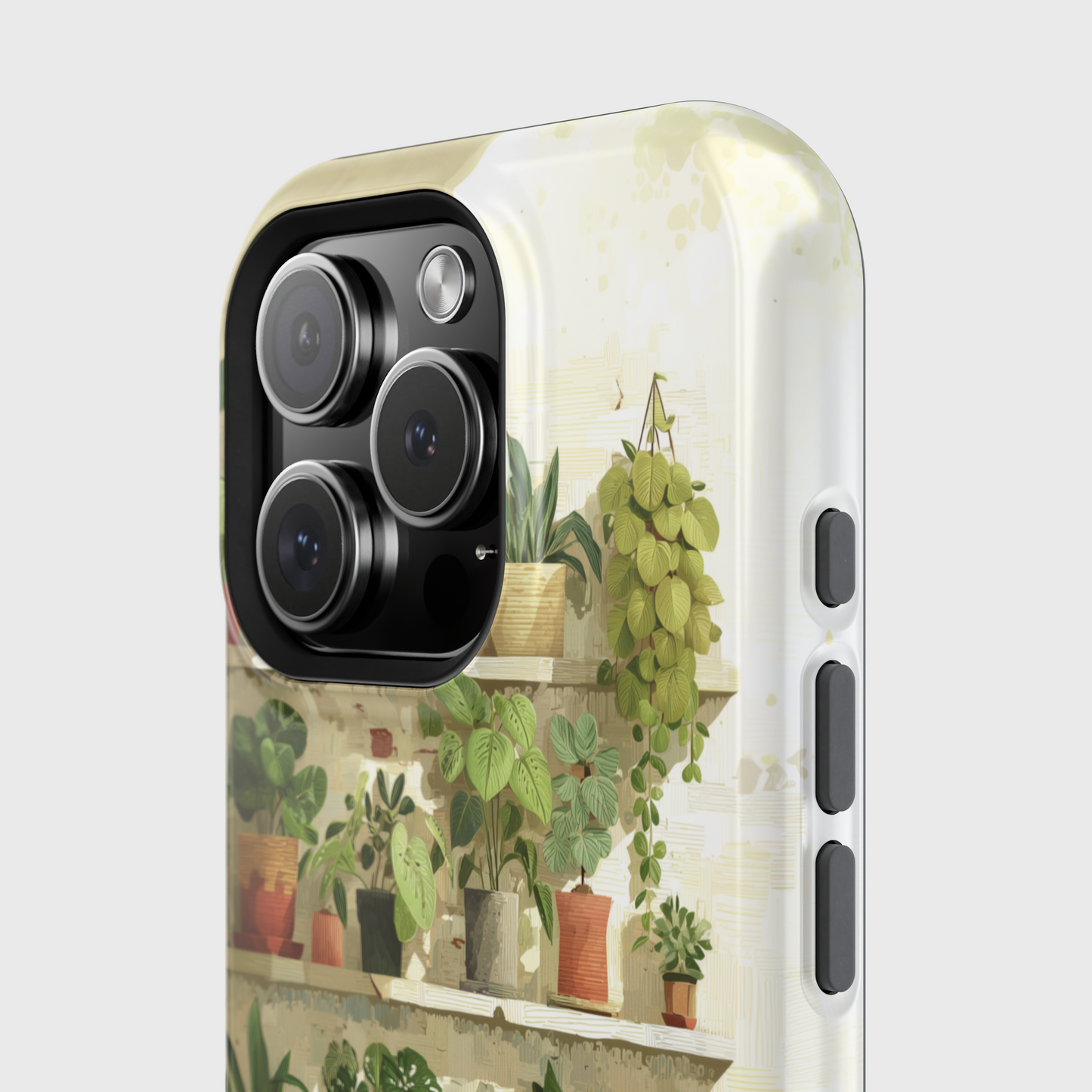 Potted Plants Shelves Watercolor Design iPhone Case