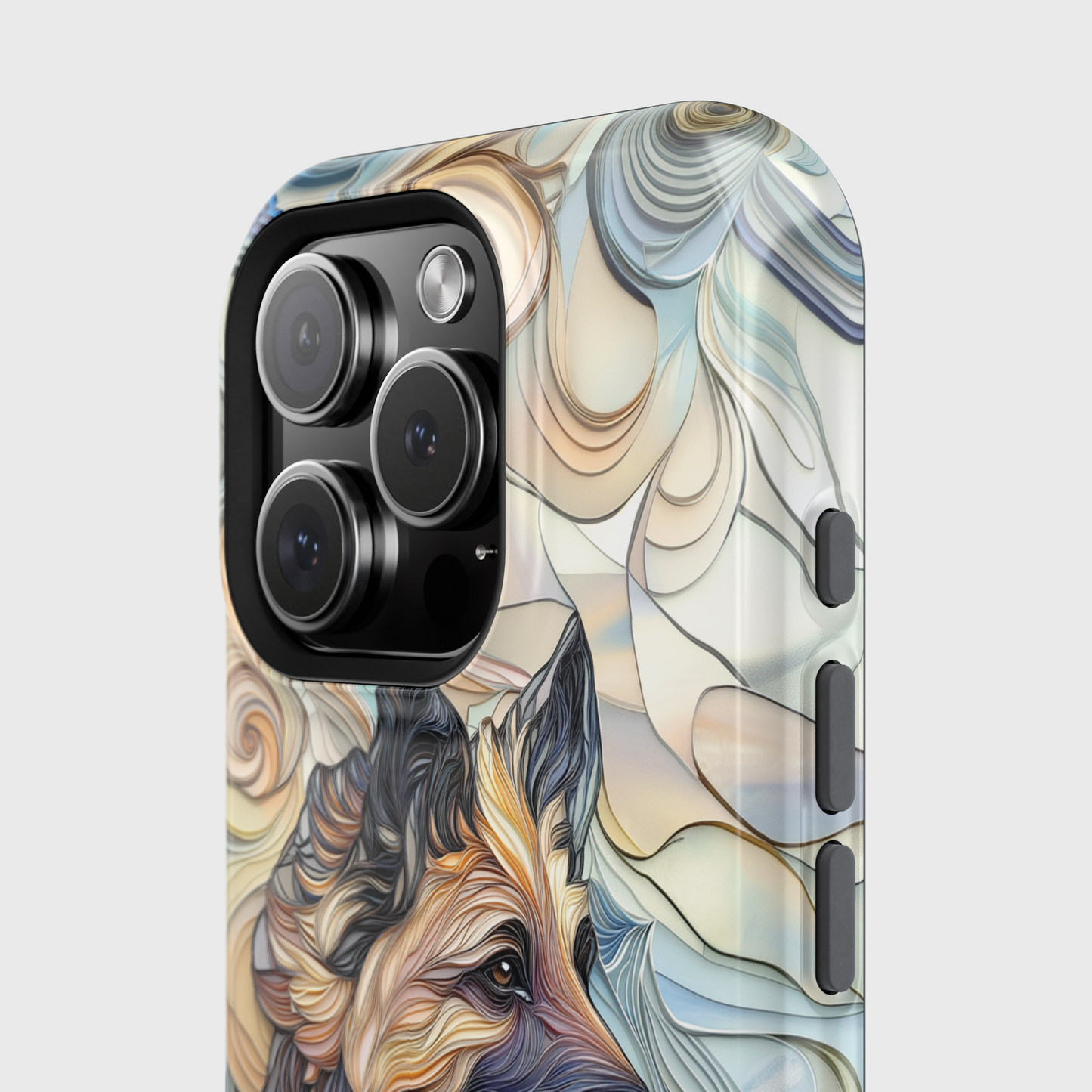 German Shepherd Stained Glass Design iPhone Case