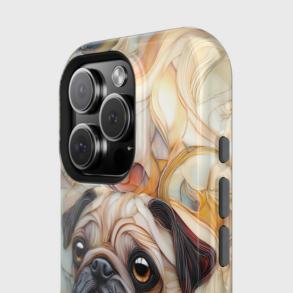 Pug Stained Glass Design iPhone Case