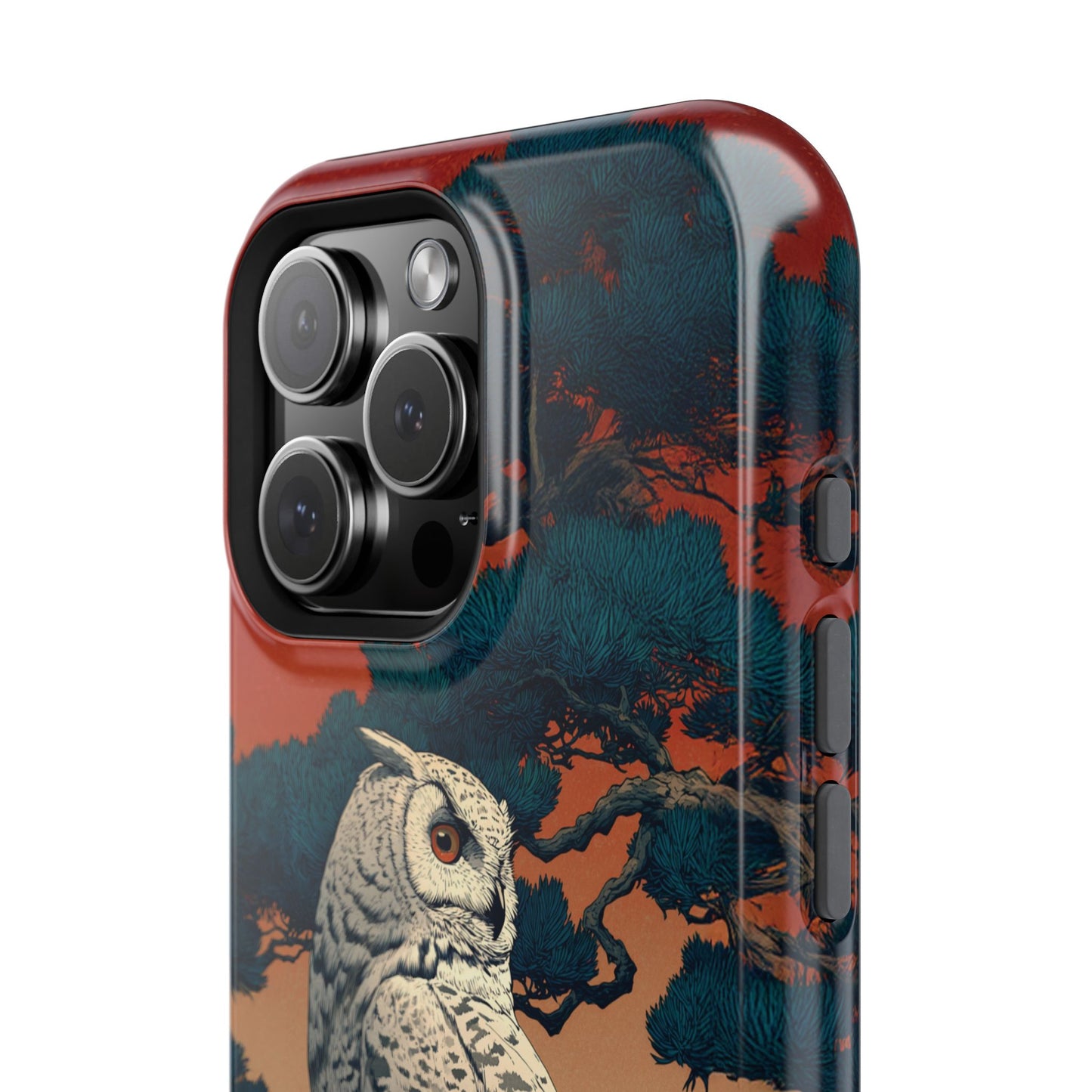The Sunset Pine – Ukiyo-e Owl Design iPhone Case