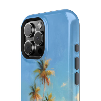 The Golden Hour Canvas – Painted Palm Design iPhone Case