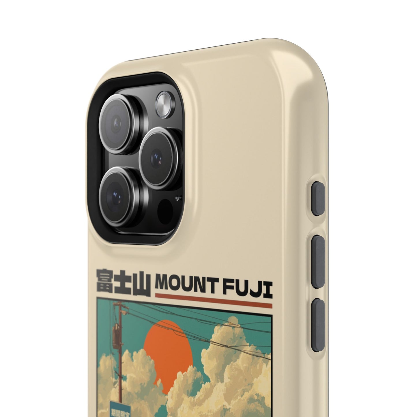 Fuji Golden Hour – Retro Anime Design iPhone Case