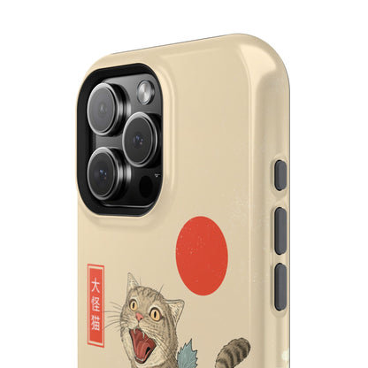 The Roaring Neko – Ukiyo-e Parody Design iPhone Case