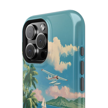 The Retro Paradise – Vintage Travel Poster Design iPhone Case