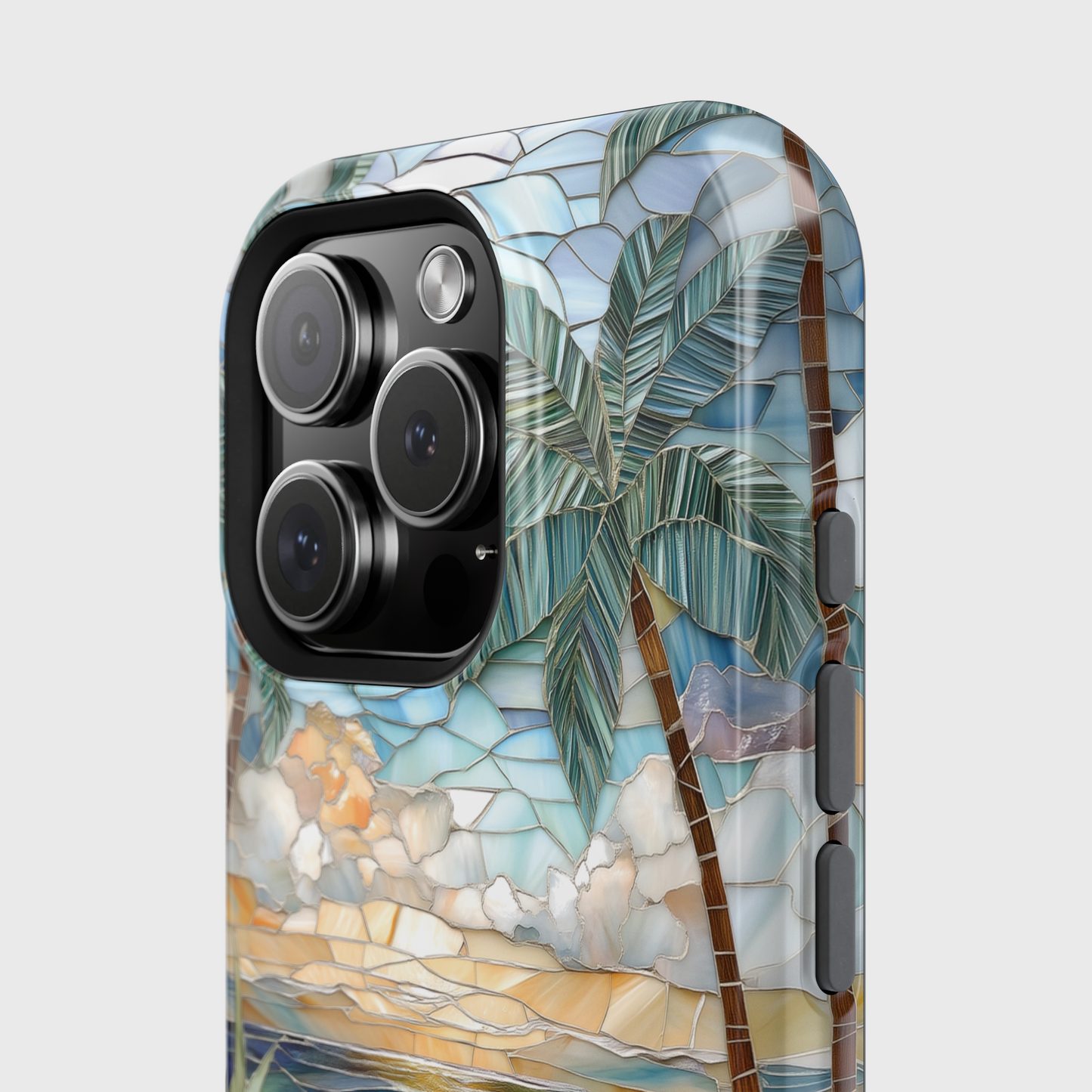 Enchanting Beach Stained Glass Mosaic Design iPhone Case