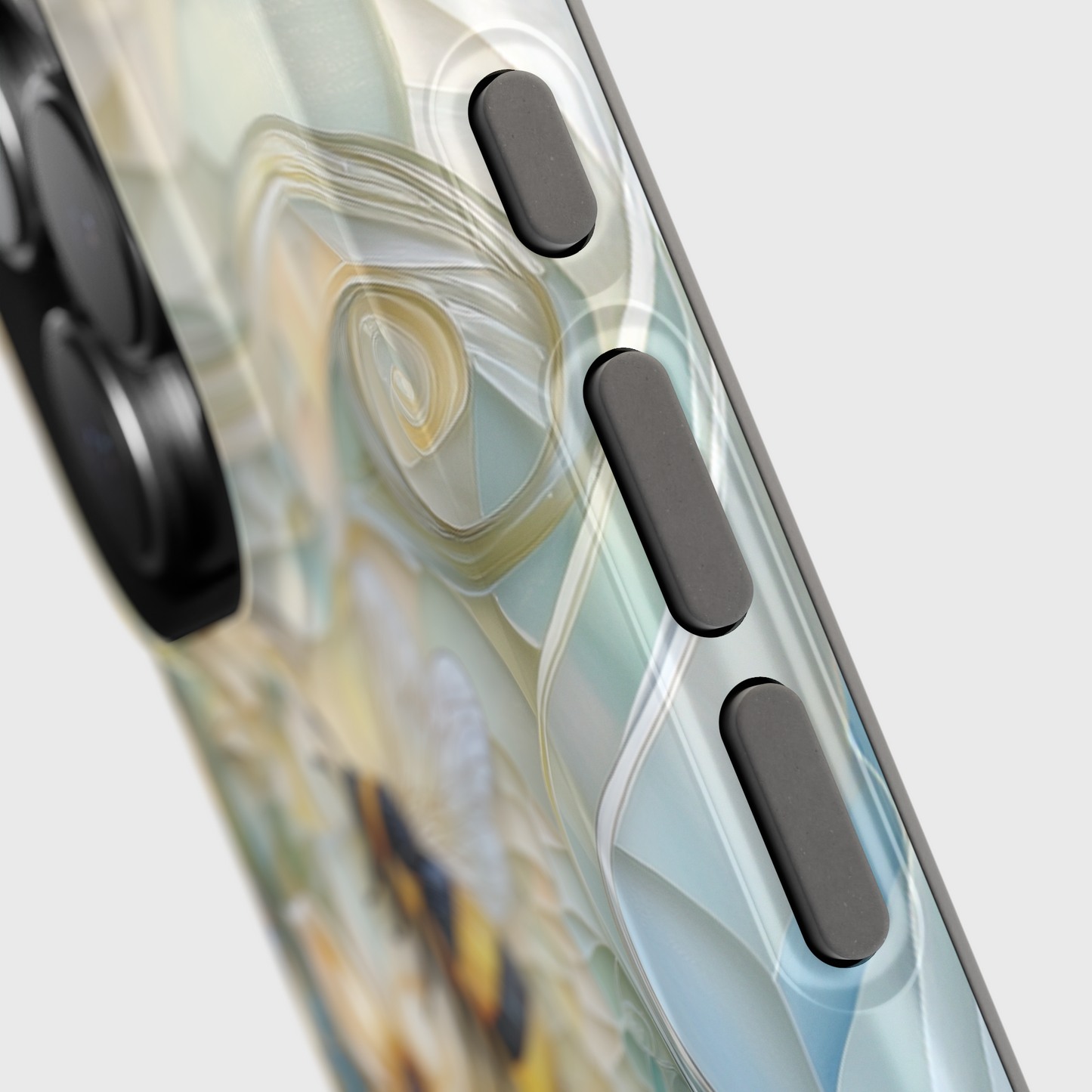 Bumblebee & Floral Stained Glass Art Design iPhone Case