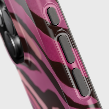 Personalisable Pink Zebra Print Design iPhone Case