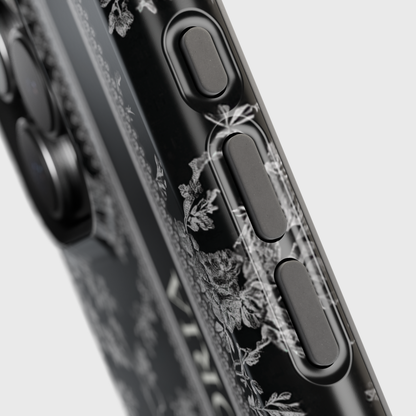 Personalisable Vintage Toile de Jouy Design (Black Edition) iPhone Case