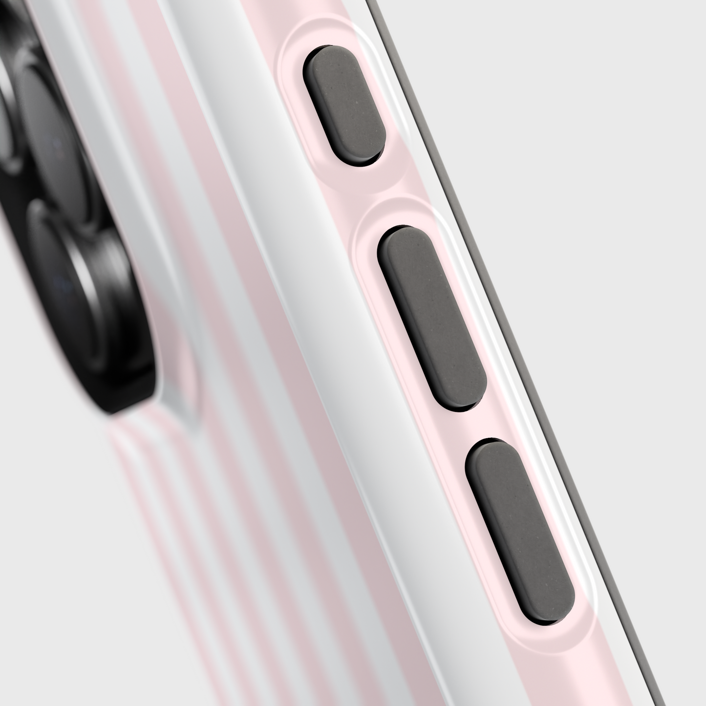 Personalisable Striped Design (Baby Pink) iPhone Case