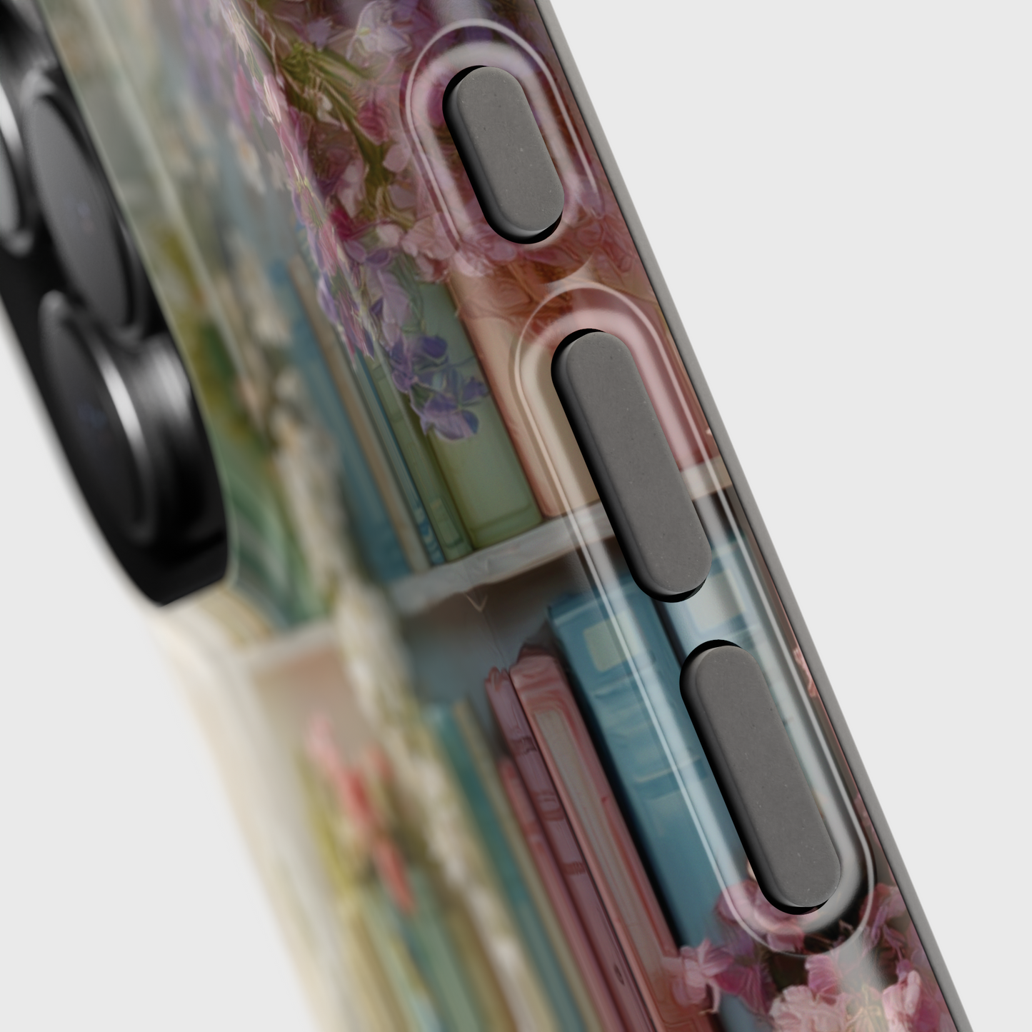 Colorful Floral Bookcase Design iPhone Case