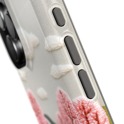 The Embroidered Meadow – Faux Needlepoint Design iPhone Case