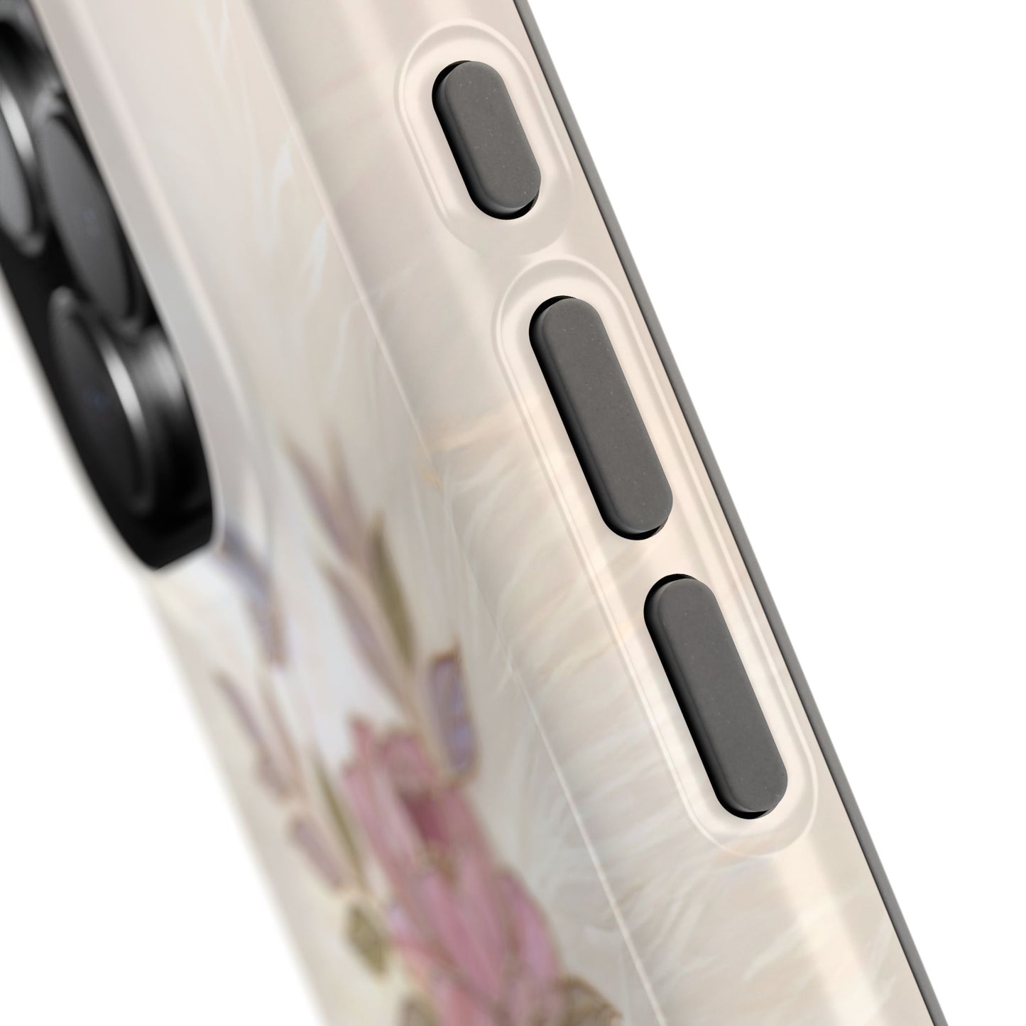 The Cloisonné Peony – Faux Stained Glass & Pearl Design iPhone Case