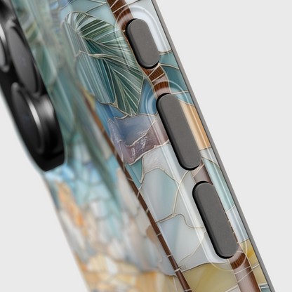 Enchanting Beach Stained Glass Mosaic Design iPhone Case