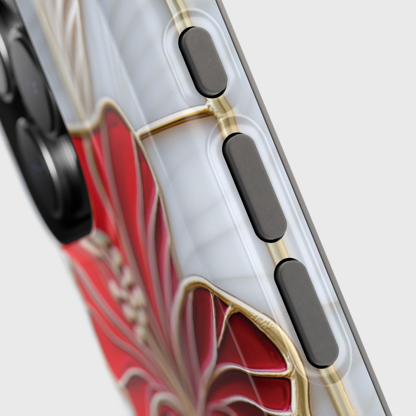 Red Hibiscus Stained Glass Design iPhone Case