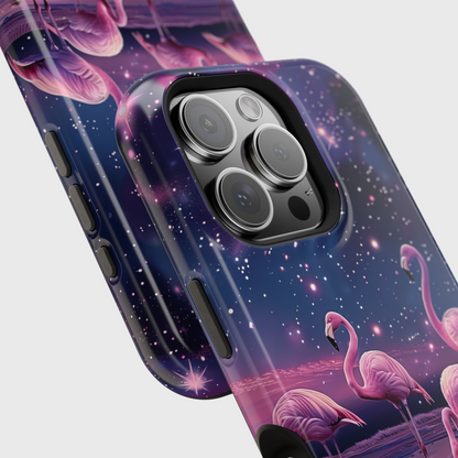 Starry Night Flamingo Design iPhone Case