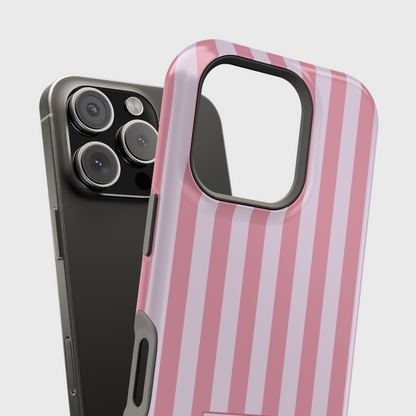 Personalisable Striped Design (Pink) iPhone Case