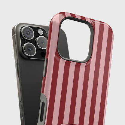 Personalisable Striped Design (Red) iPhone Case