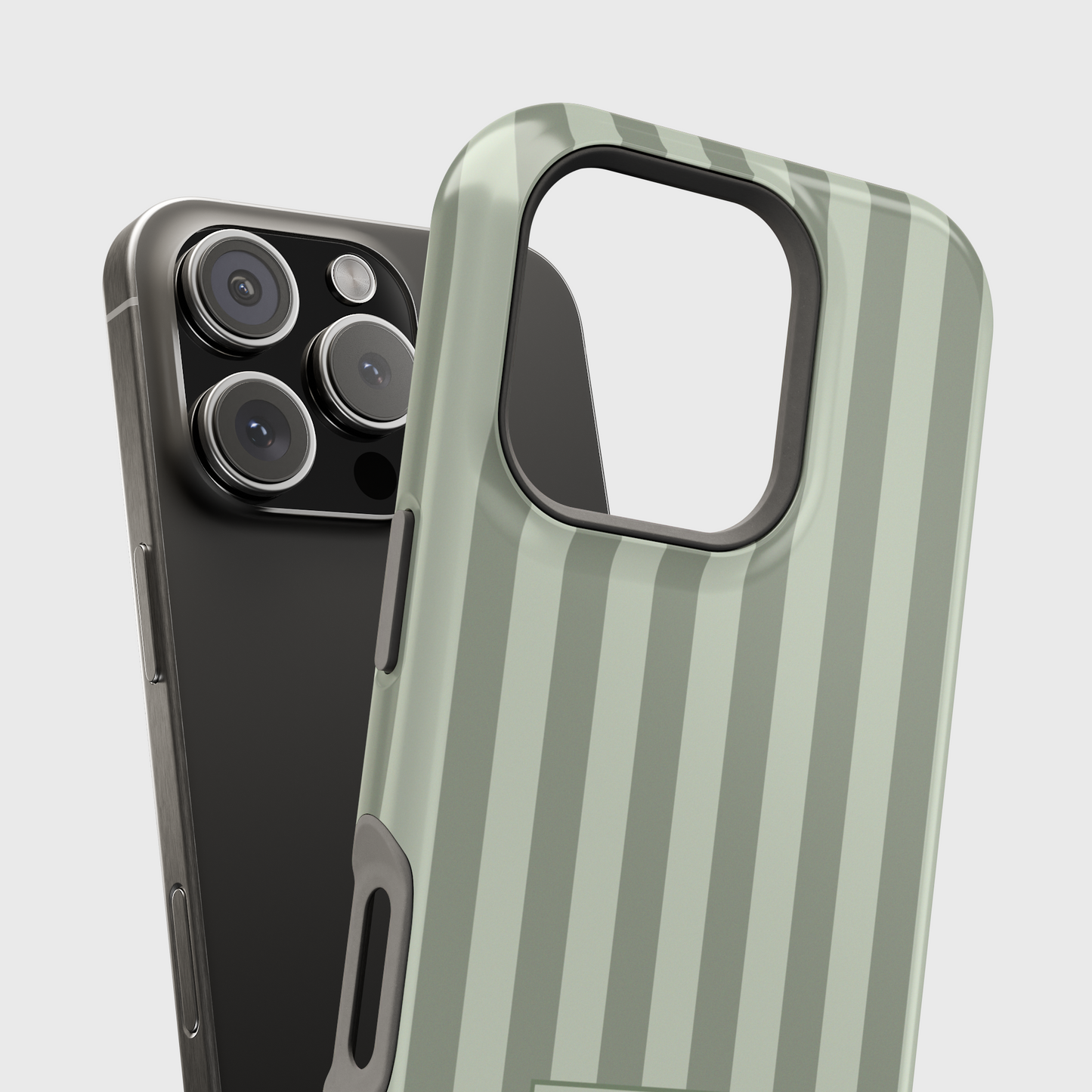 Personalisable Striped Design (Green) iPhone Case