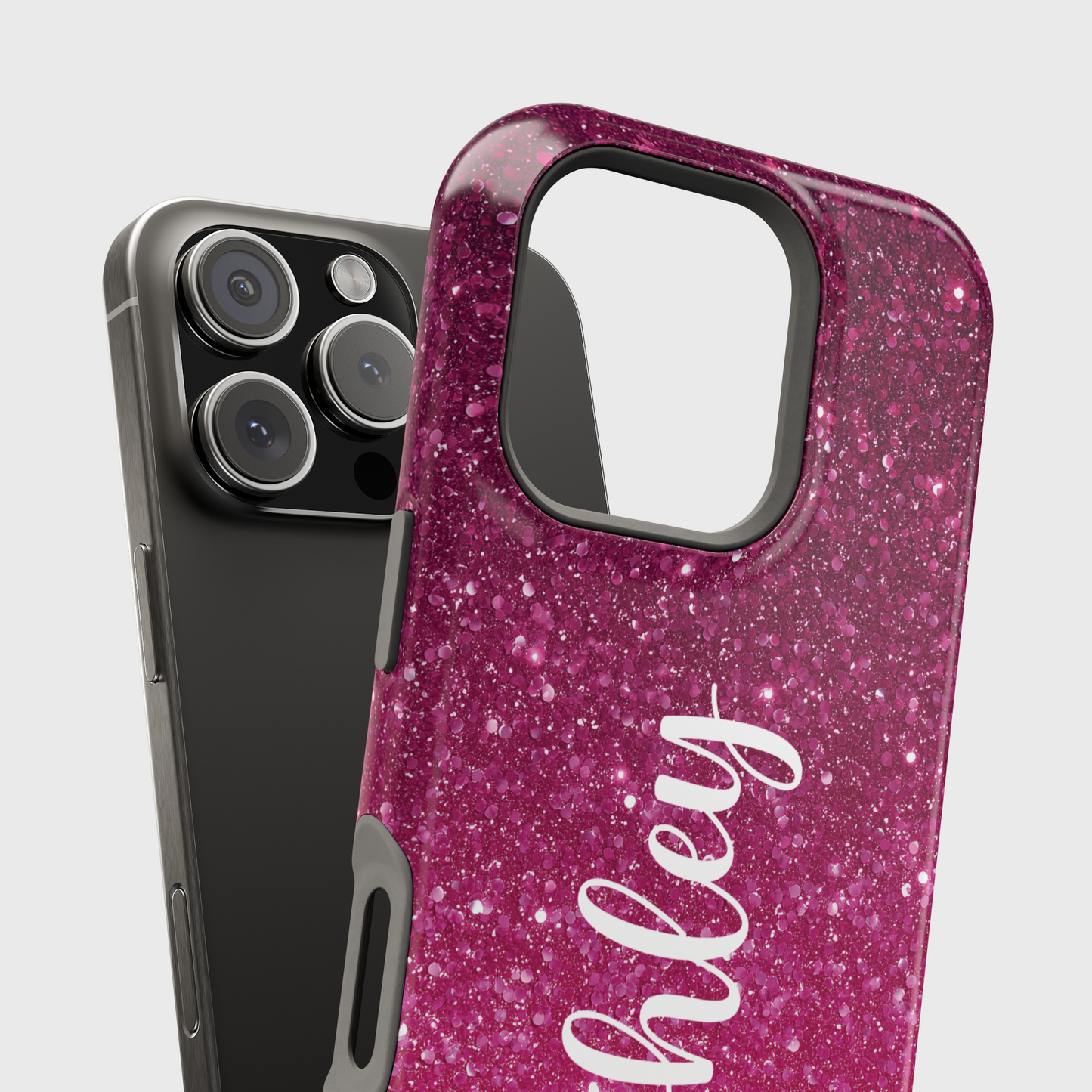 Personalisable Faux Red Glitter Design iPhone Case