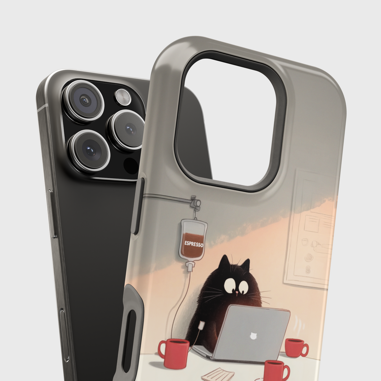 Powered by Cats and Coffee Design iPhone Case