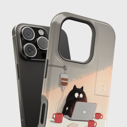 Powered by Cats and Coffee Design iPhone Case