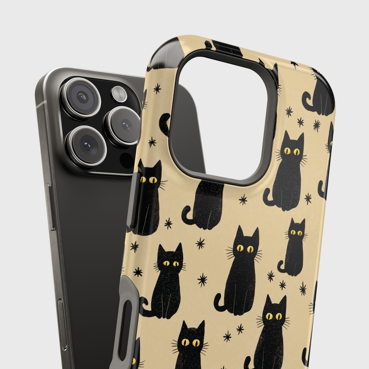 Black Cat Charm Design iPhone Case